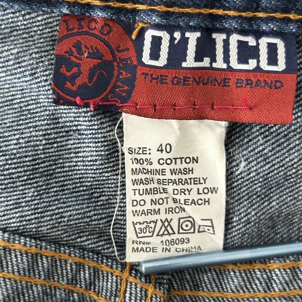 OLICO Shorts Mens 40 Blue Denim Jean‎ Relaxed Fit Jort 12 Inseam Carpenter Baggy